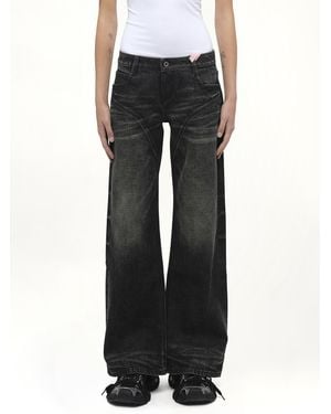 Fax Copy Express Dirty Wash Straight Jeans, 100% Cotton, Size: Small - Black