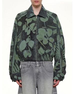 Feng Chen Wang Plants Dye Cropped Jacket - Gray