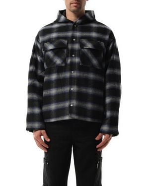 Represent Hooded Overshirt, Long Sleeves, 100% Polyester, Size: Medium - Black