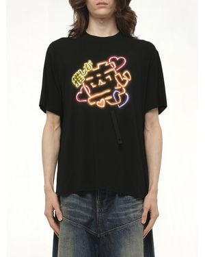 Doublet Big Japanese Neon Paint Fan Service T-Shirt - Black
