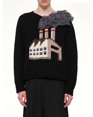 Doublet Smoking Factory Intarsia Knit Pullover - Black