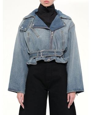 Alaïa Raw Denim Layered Jacket - Blue