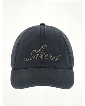 Ami Paris Ami Embroidery Cap - Blue
