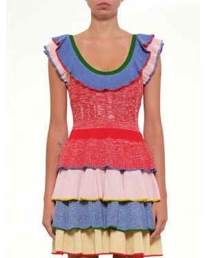 McQueen Knit Mini Dress - Red