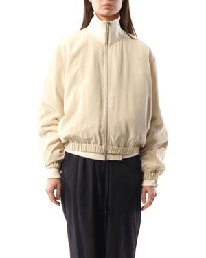 Helmut Lang Silk Zip Bomber Jacket, Long Sleeves, 100% Silk, Size: Small - Natural