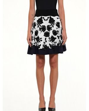 McQueen Rose Jacquard Mini Skirt - Black