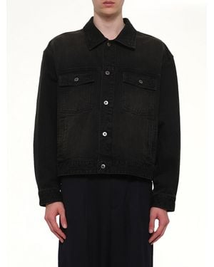 WOOYOUNGMI Stone Washed Denim Jacket - Black