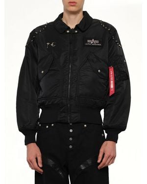 THUG CLUB Tc X Alpha Industries Bomber Jacket (Spike Ver) - Black