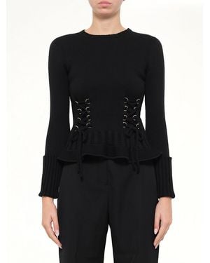 McQueen Lace Up Pullover - Black