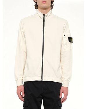 Stone Island 6100018 Zip Up Cardigan - Natural