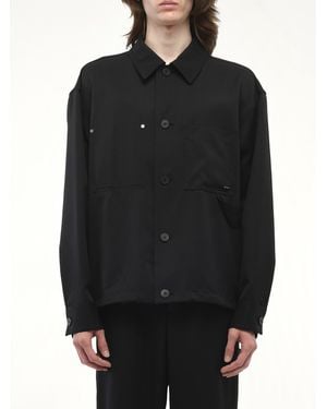 WOOYOUNGMI Wool Overshirt, 100% Wool - Black