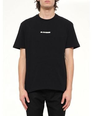 Jil Sander Crewneck Small Logo T-Shirt - Black