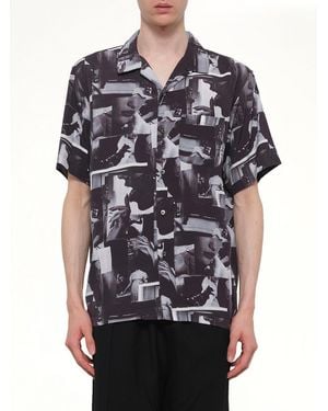 vowels Printed Still Shirt - Black