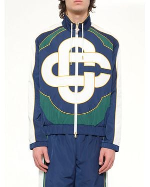 CASABLANCA Cc Applique Colorblock Windbreaker Jacket - Blue