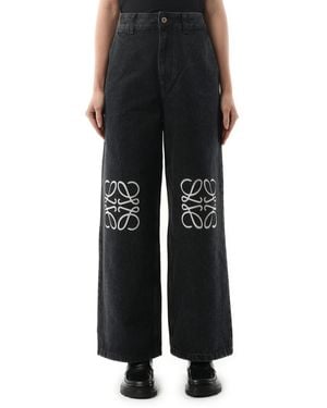 Loewe Anagram Baggy Cotton Jeans - Black
