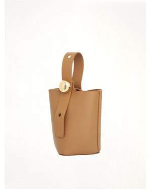 Loewe Mini Pebble Bucket Bag, 100% Mellow Calf - White