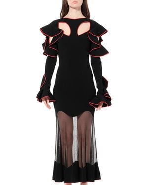 McQueen 'Long Sleeve Knit Dress, Blk/, Size: Small - Black