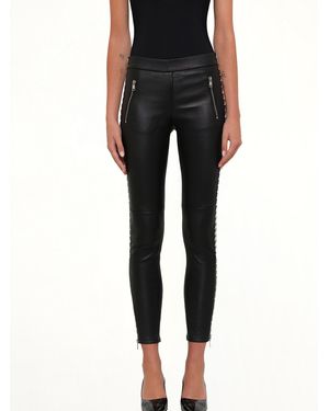 McQueen Leather Leggings - Black