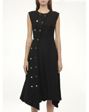 Loewe Button Sleeveless Dress - Black
