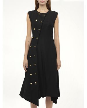 Loewe Button Sleeveless Dress - Black