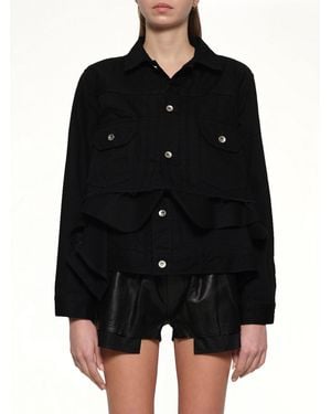 Sacai Denim X Wool Melton Jacket - Black