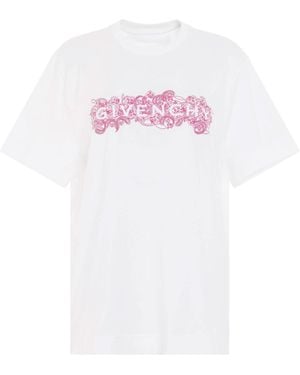 Givenchy 4G Embroidered Logo Classic Fit T-Shirt, Round Neck, Short Sleeves, 100% Cotton, Size: Small - White