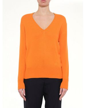 Loewe V Neck Jumper - Orange