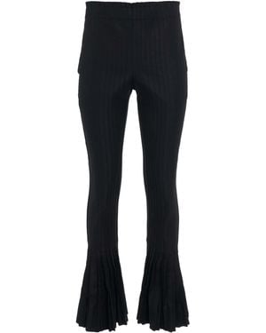 Sacai Cotton Gabardine Pleated Trousers - Black