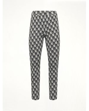 we11done Fitted Knit Side Open Jacquard Trouser, 100% Cashmere, Size: Small - Grey