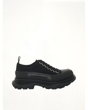 McQueen Tread Slick Canvas Lace-Up Shoes - Black
