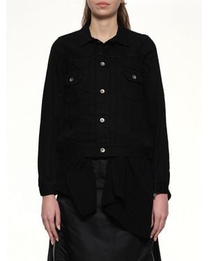 Sacai Denim X Wool Knit Jacket - Black