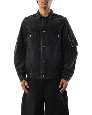 Sacai Denim Nylon Twill Jacket, Long Sleeves, 100% Cotton - Black
