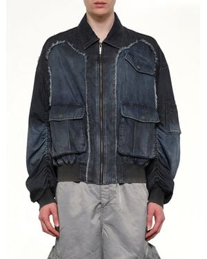 Feng Chen Wang Gradient Denim Jacket - Blue