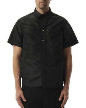 Sacai Nylon Twill Short-Sleeve Shirt, 100% Nylon - Black