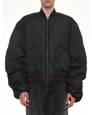 we11done Washed Nylon Bomber - Black