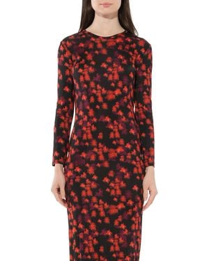 Givenchy Flower Print Dress - Red