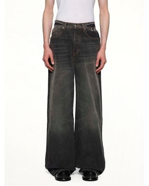 Rhude Wide Leg Traxedo Denim - Black