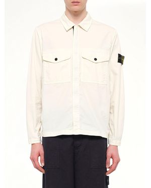 Stone Island 1200003 Stretch Organic Cotton Shirt - White
