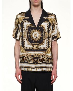 Balmain Foulard Print Shirt - Black