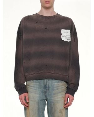 we11done Paper Note Grunge Sweatshirt - Grey