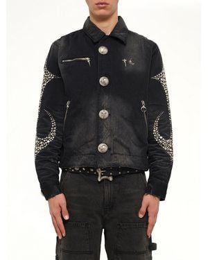 THUG CLUB Iron Steel Focus Denim Jacket - Black