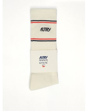 Autry X Maison Kitsune Socks - White