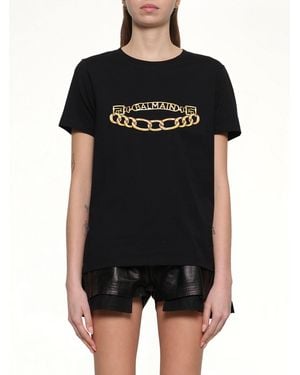 Balmain Chains Printed T-Shirt - Black