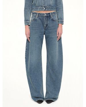 Alaïa Round Denim Trousers - Blue