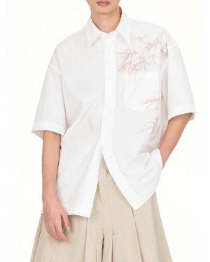 Feng Chen Wang Bamboo Printed Short Sleeve Shirt - White