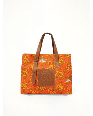 Loewe X Paula Print Tote, 100% Leather - Orange