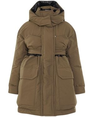 Sacai Padded Jacket With Hood - Brown