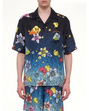 CASABLANCA Collage D'Icones Ss Shirt - Blue