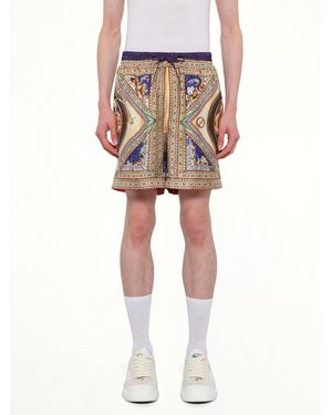 CASABLANCA Plafond Orne De Musique Silk Shorts - Brown