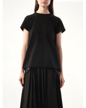 Sacai Cotton Poplin X Jersey T-Shirt - Black